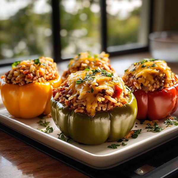 Stuffed Bell Peppers with Rice and Beans