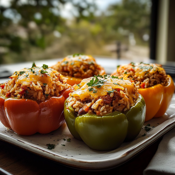 Stuffed Bell Peppers with Rice and Beans