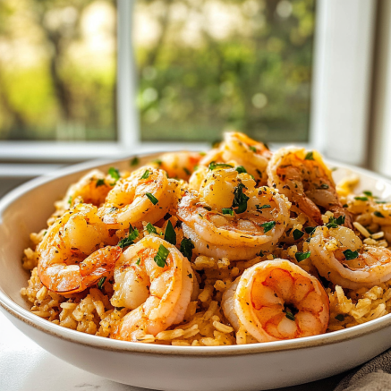 Garlic Butter Shrimp with Rice