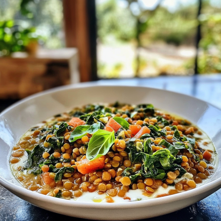 Lentils with yogurt
