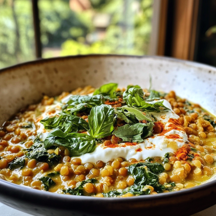 Lentils, Healthy Eating, Easy Recipes, Vegetarian, Protein-Packed, Meal Prep, Mediterranean Food, Yogurt Dishes, Spinach Lovers, Healthy Food, Flavorful Eats, Homemade Goodness, Nutritious Meals, Quick Meals, Simple Cooking