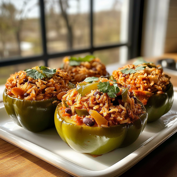 Stuffed Bell Peppers with Rice and Beans