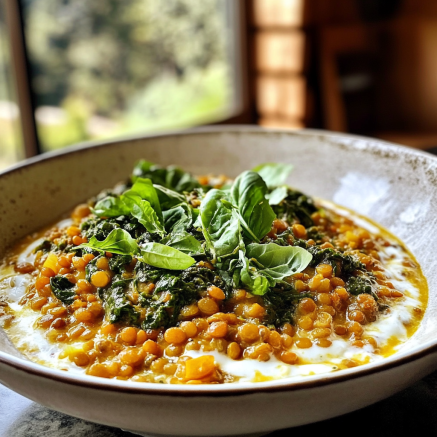 Lentils with yogurt