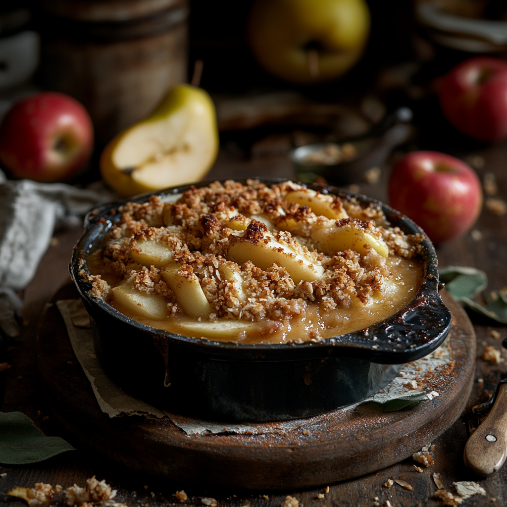 Oat-Topped Apple Pear Crumble