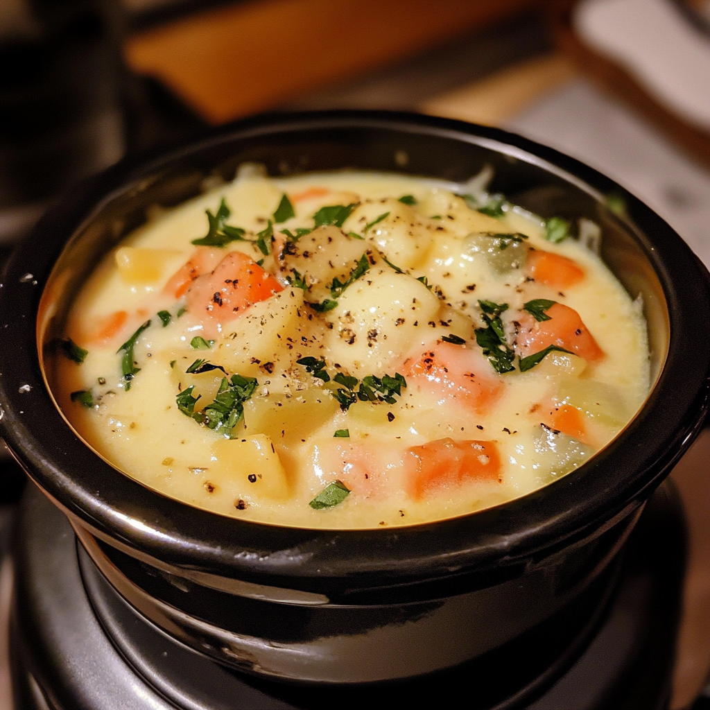 Slow Cooker Creamy Vegetable Soup