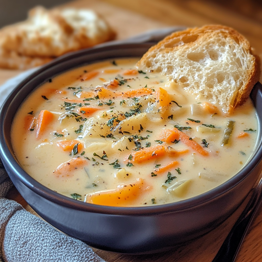 Slow Cooker Creamy Vegetable Soup