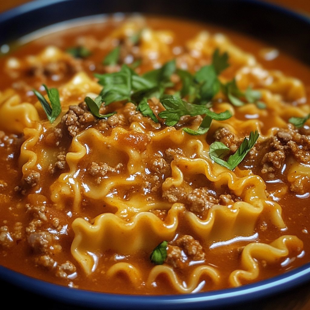 Crockpot Chili Lasagna Soup