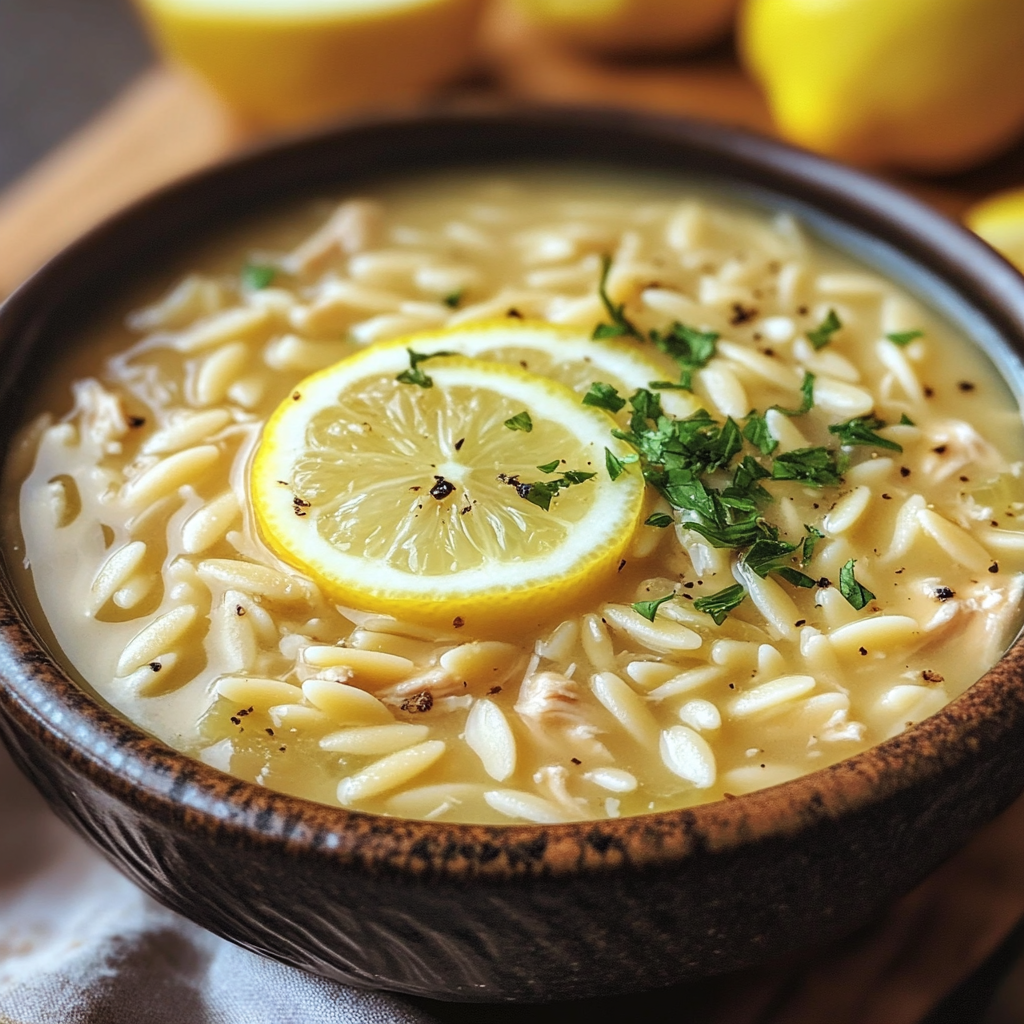 Lemon Chicken Orzo Soup