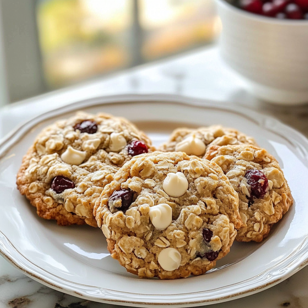 White Chocolate Cherry Oatmeal Cookies