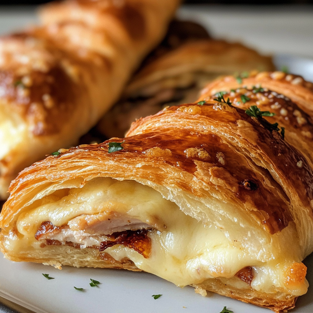 Baked Turkey and Cheese Croissants
