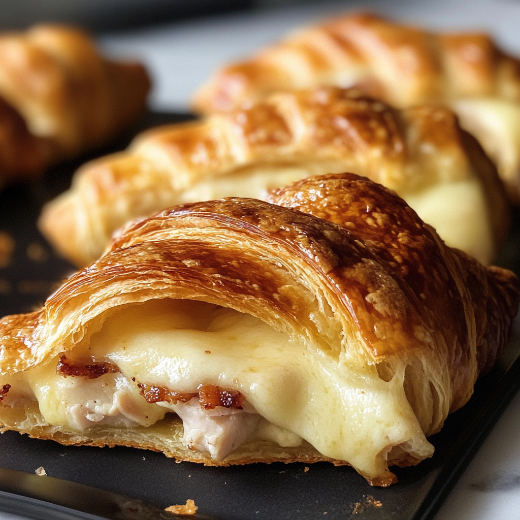 Baked Turkey and Cheese Croissants