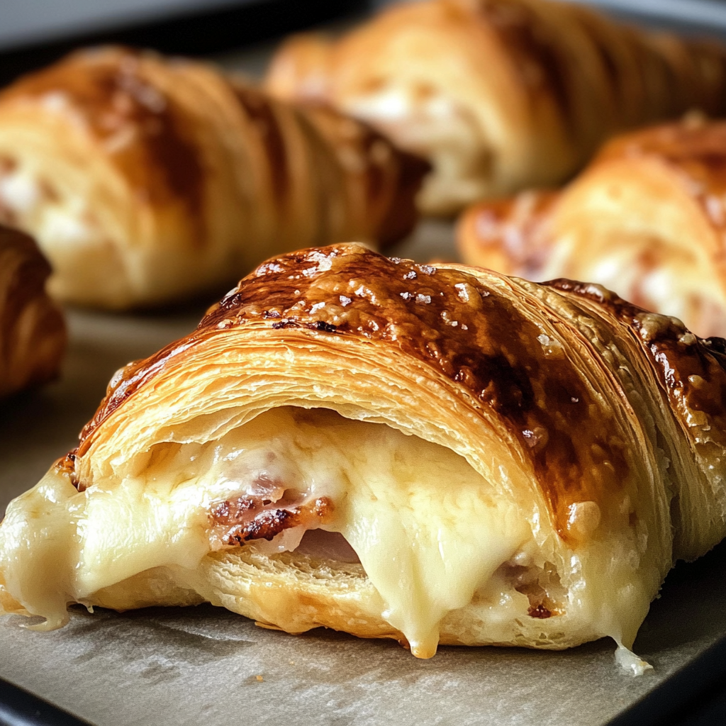 Baked Turkey and Cheese Croissants