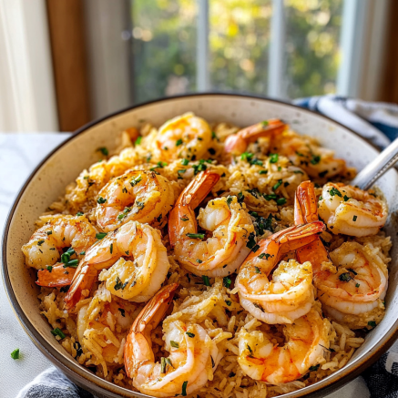 Garlic Butter Shrimp with Rice