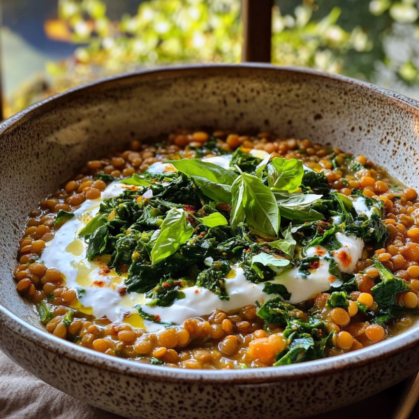 Lentils with yogurt
