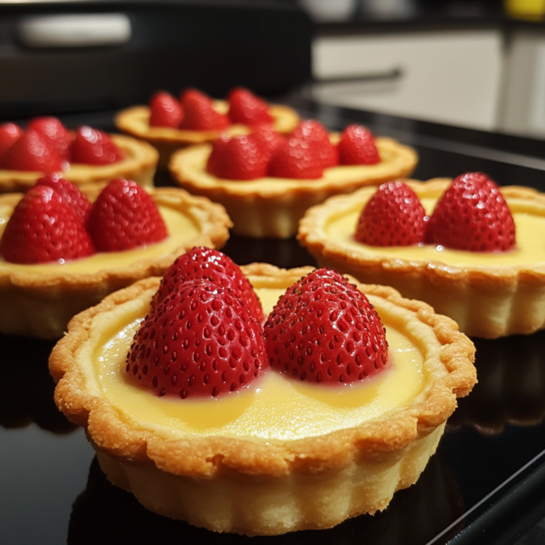 Strawberry Custard Tarts with Glaze
