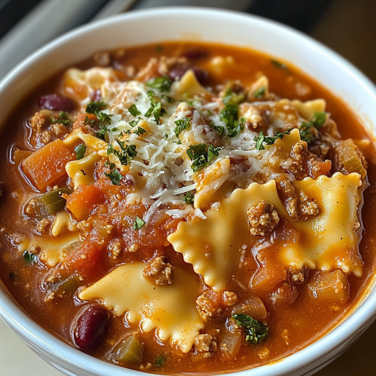 Crockpot Chili Lasagna Soup