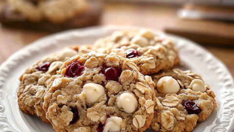 White Chocolate Cherry Oatmeal Cookies