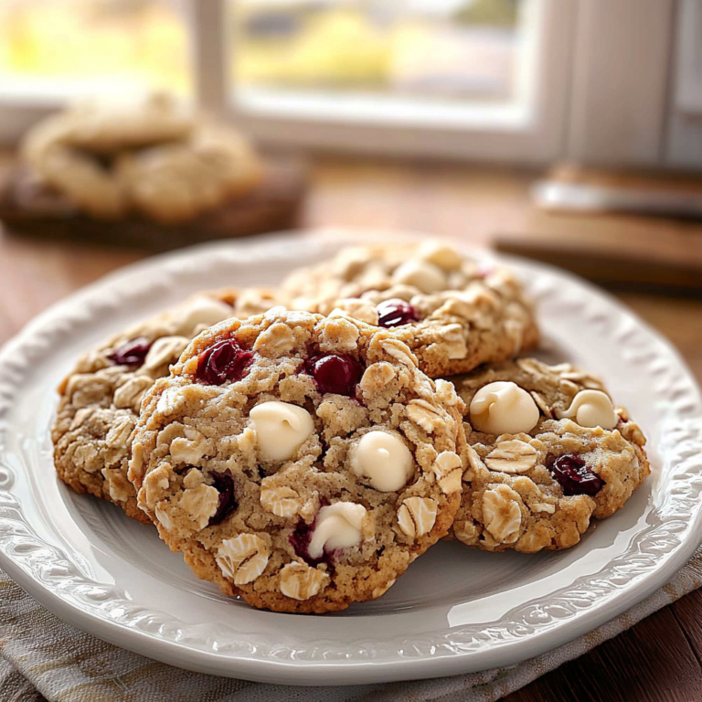 White Chocolate Cherry Oatmeal Cookies
