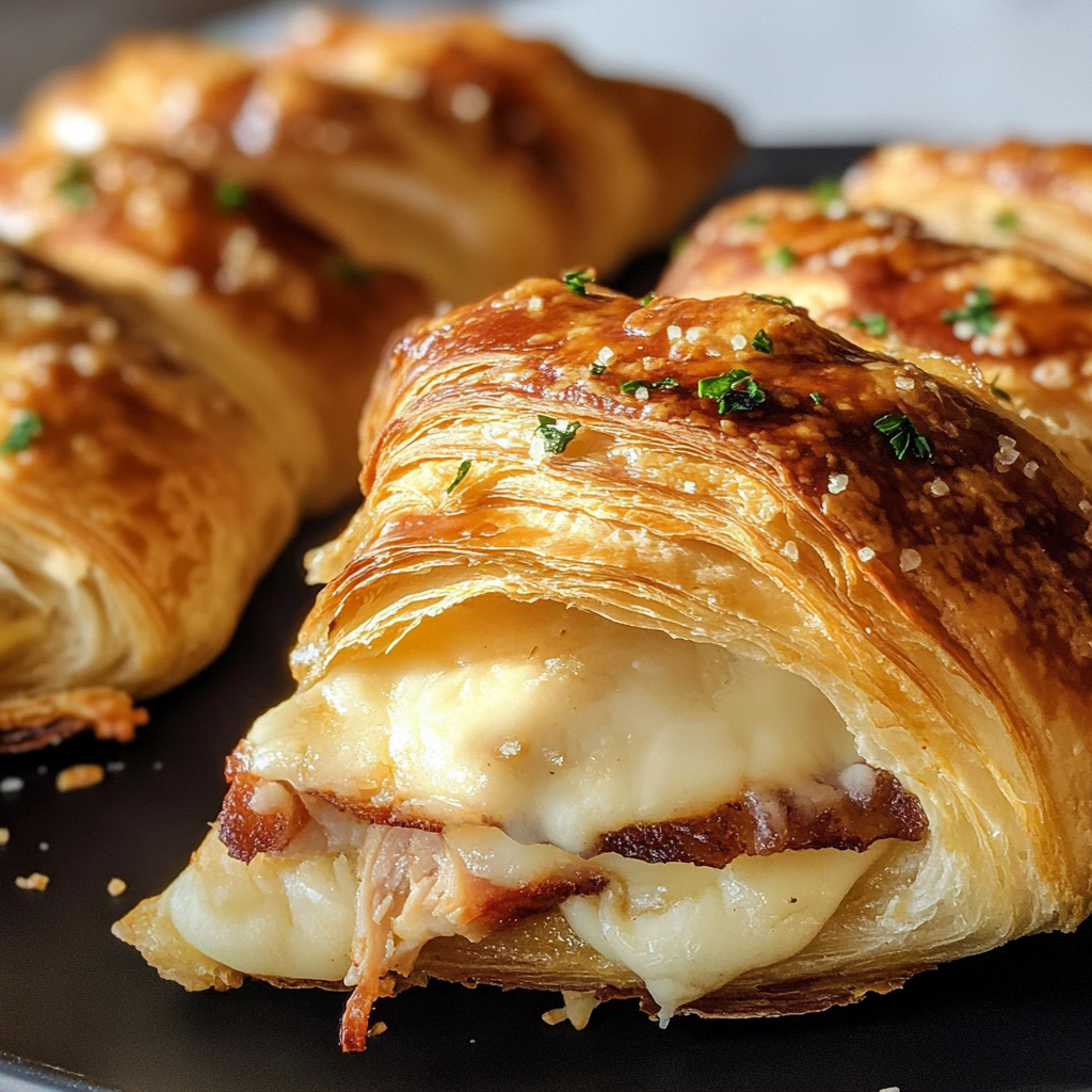 Baked Turkey and Cheese Croissants