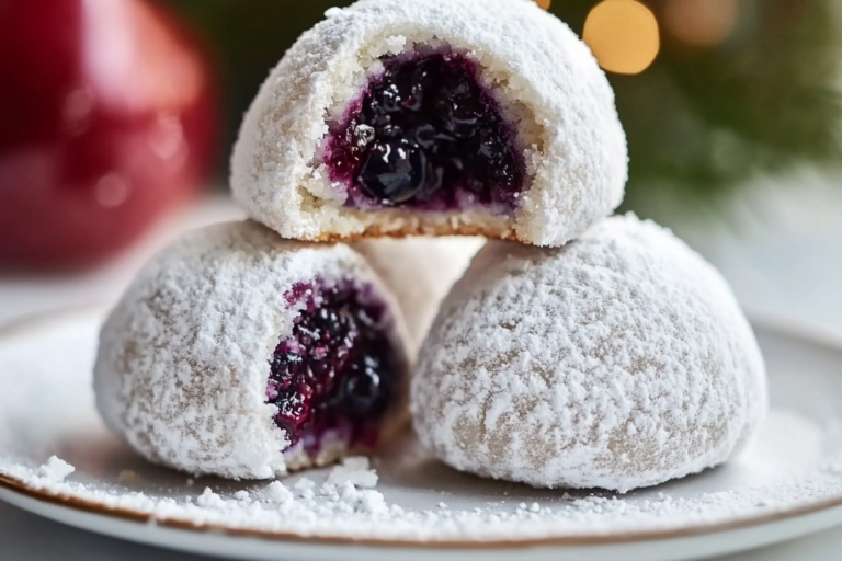 Blueberry Almond Snowball Cookies