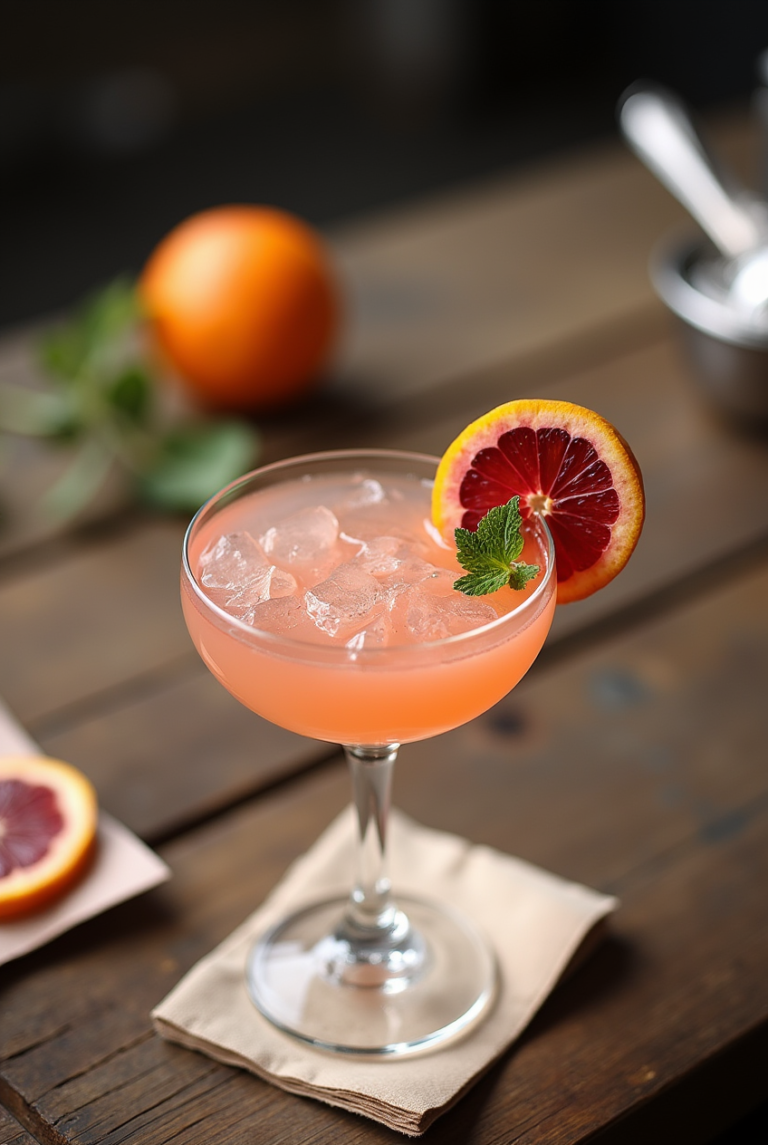 Coconut Blood Orange Margarita Mocktail