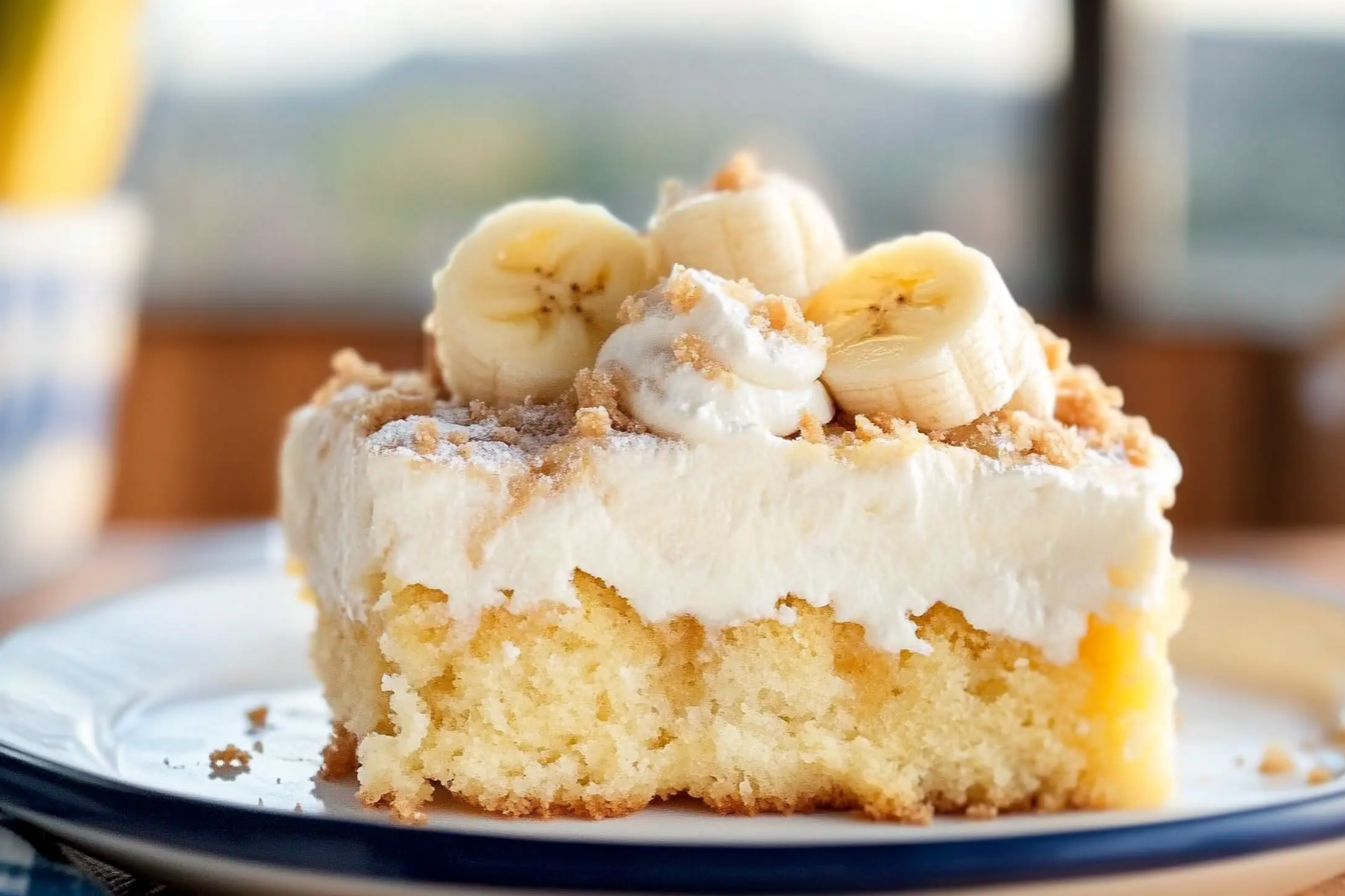 banana pudding poke cake