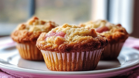 Easy rhubarb muffins