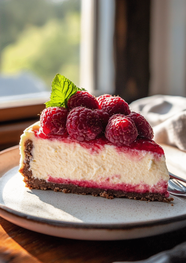 White Chocolate Raspberry Cheesecake