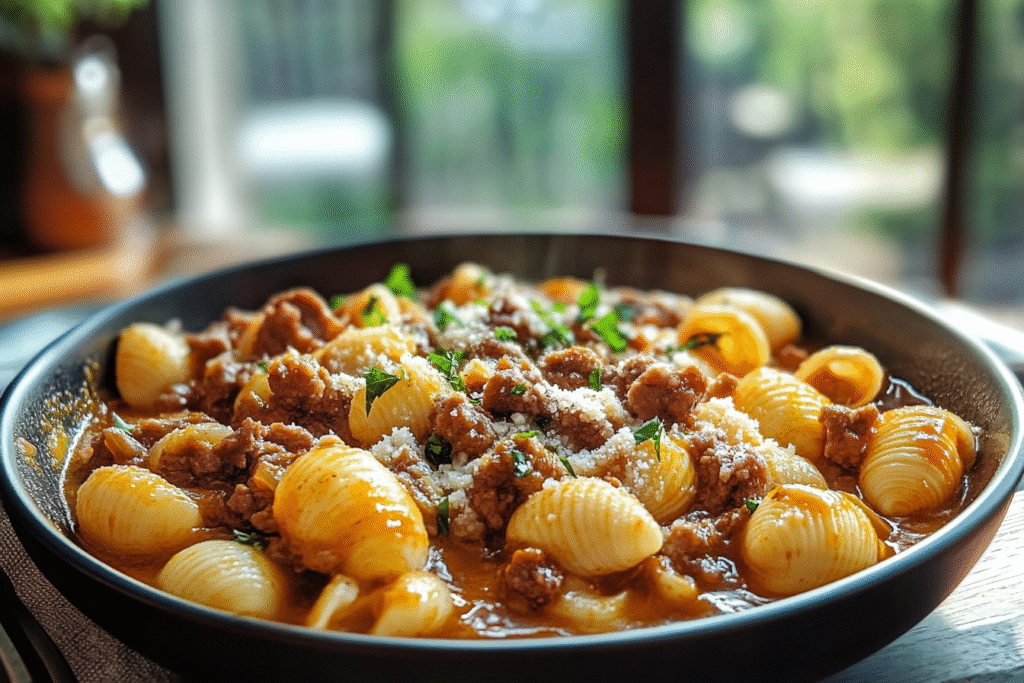 30-Minute Creamy Beef and Shells – Sweet and Savory Meals Made Simple