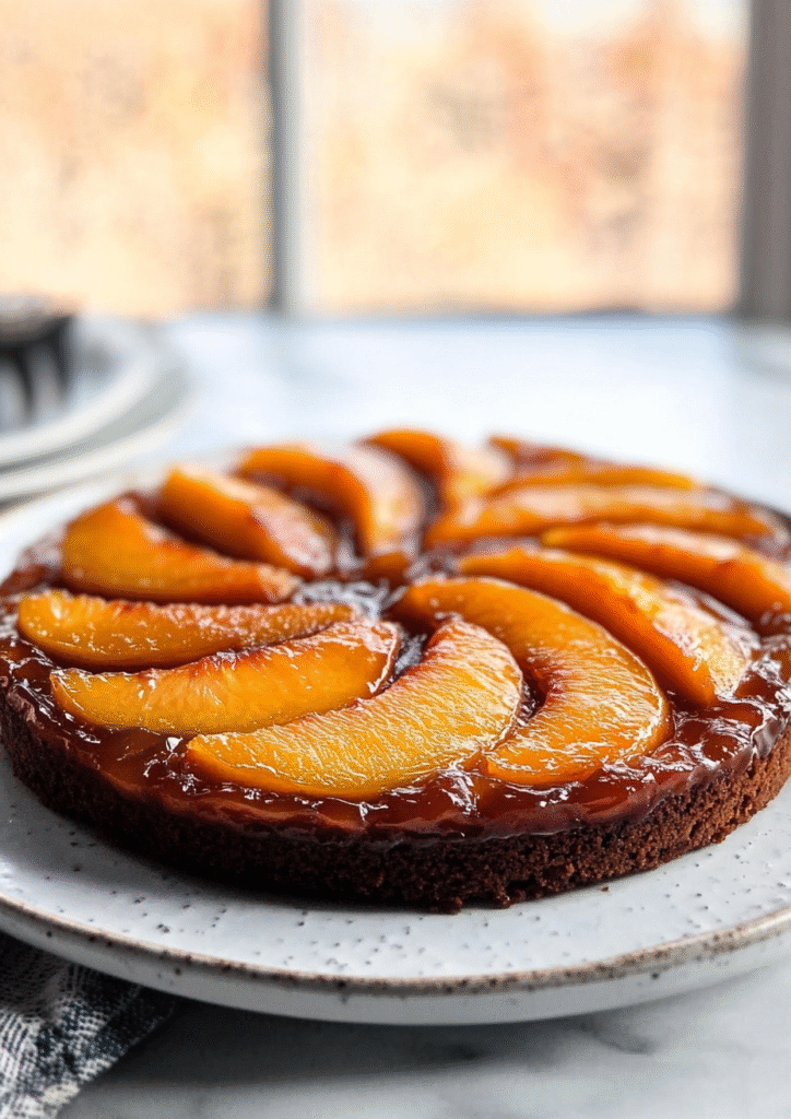 Peach upside-down cake recipe