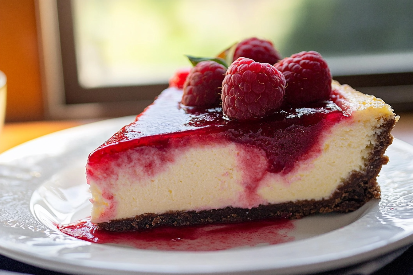 White Chocolate Raspberry Cheesecake