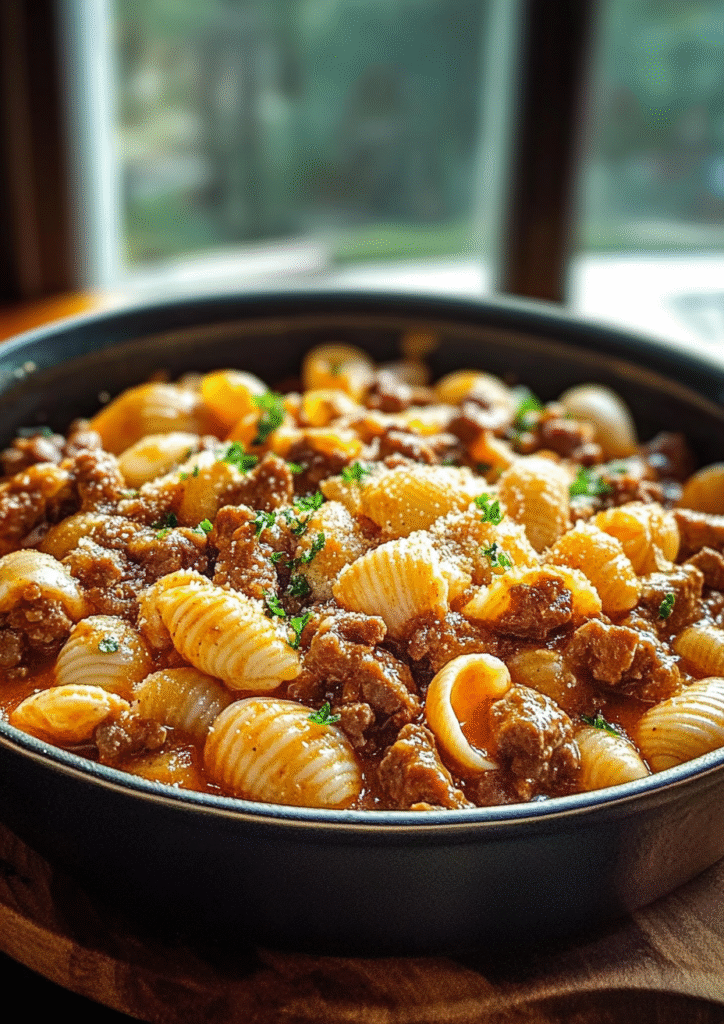 Creamy Beef and Shells