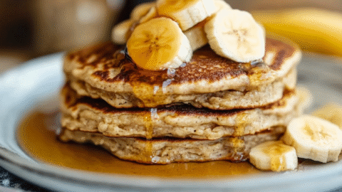 Banana Oatmeal Pancakes