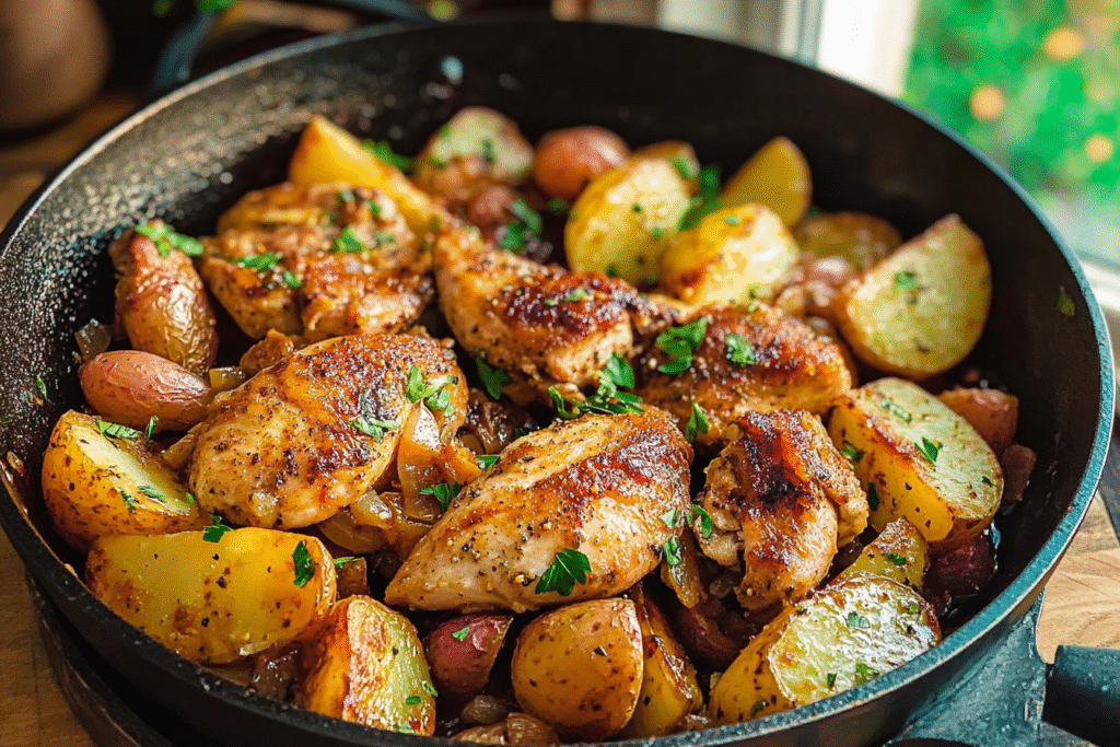 The Best Garlic Butter Chicken and Potatoes Skillet Recipe You’ll Love
