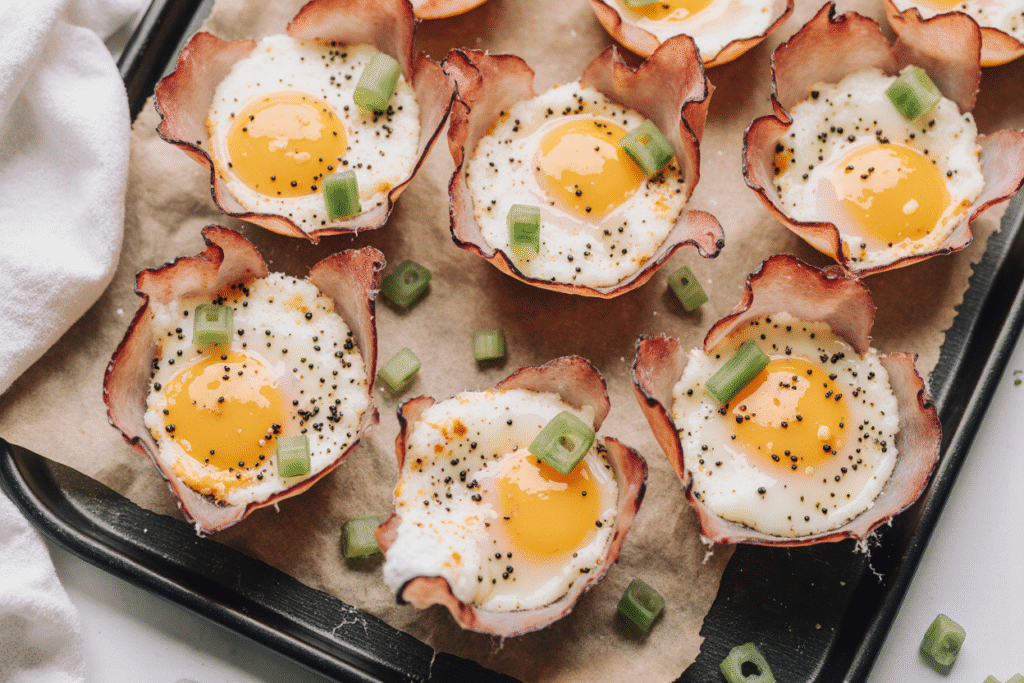 3 Ingredient Ham and Egg Cups