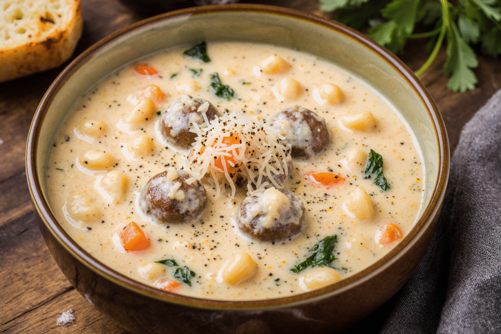 Parmesan Italian Sausage Ditalini Soup