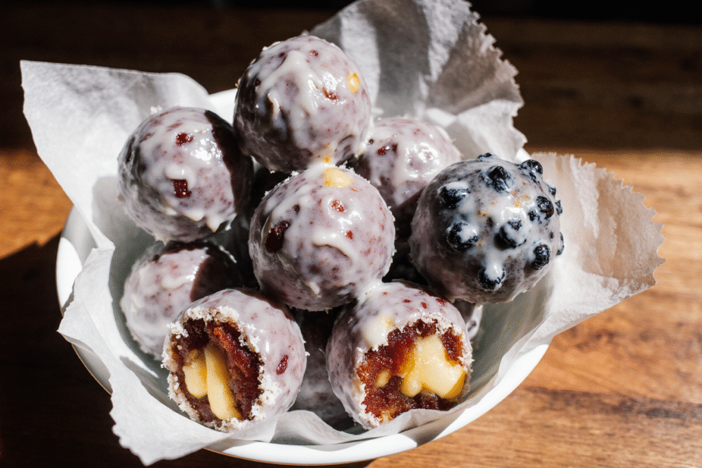 Blueberry Lemon Curd Donut Holes