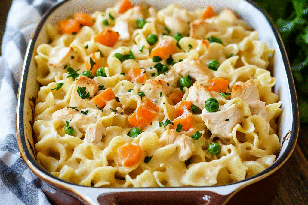 How to Make Old-School Chicken Noodle Bake | Easy Cheesy Casserole