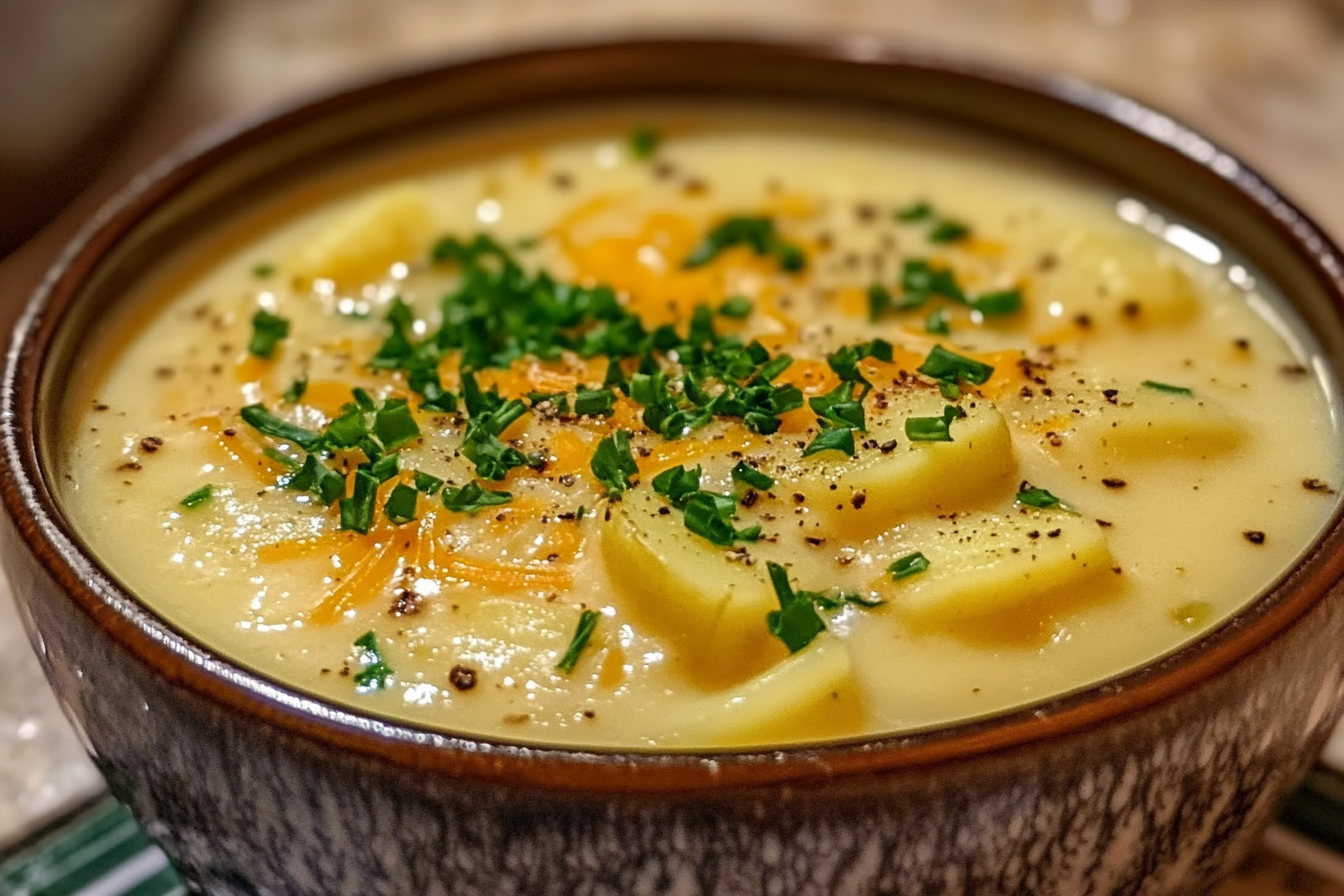 Cheddar Garlic Herb Potato Soup