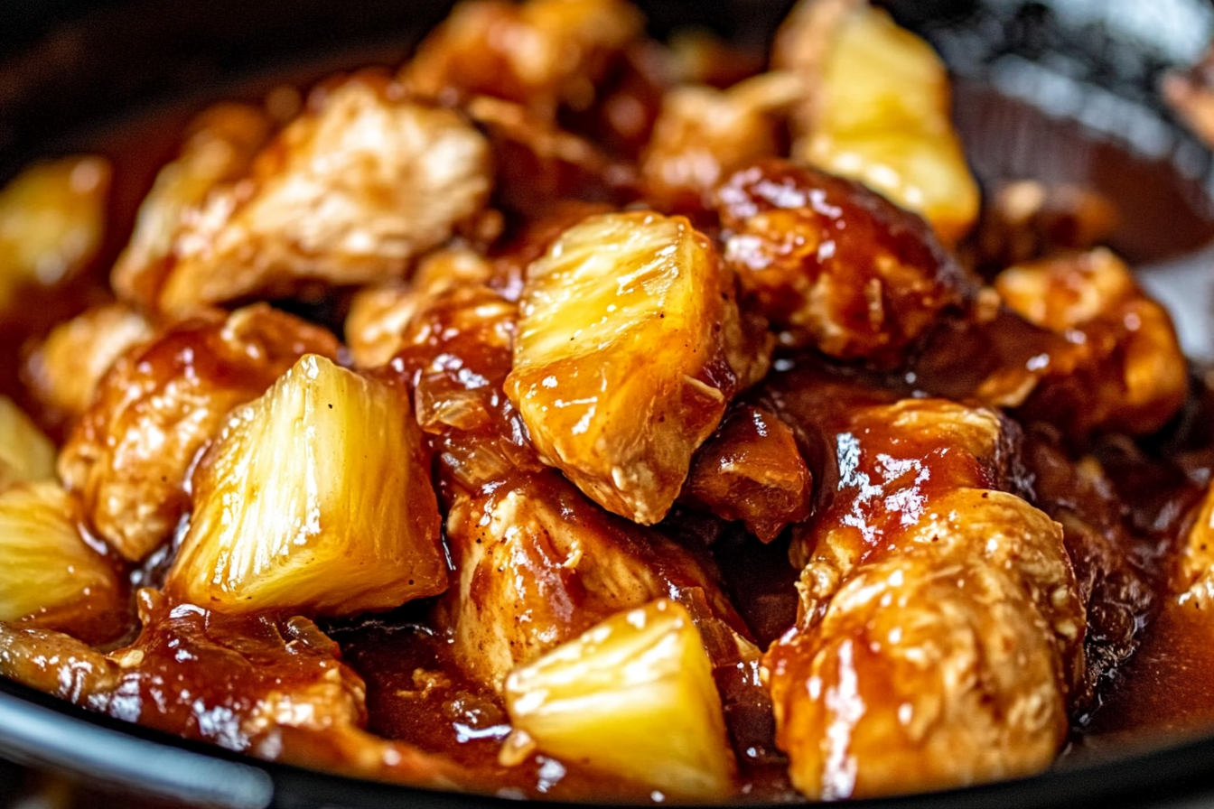 Crockpot Pineapple BBQ Chicken