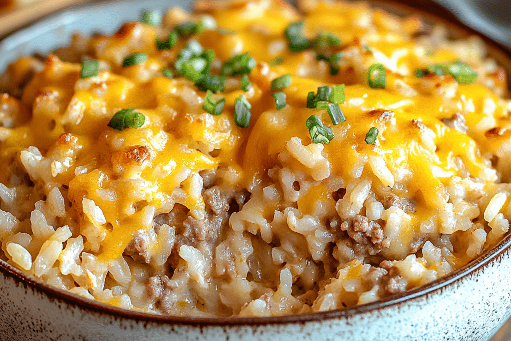 The Best Cheesy Hamburger Rice Casserole for Comfort Food Lovers