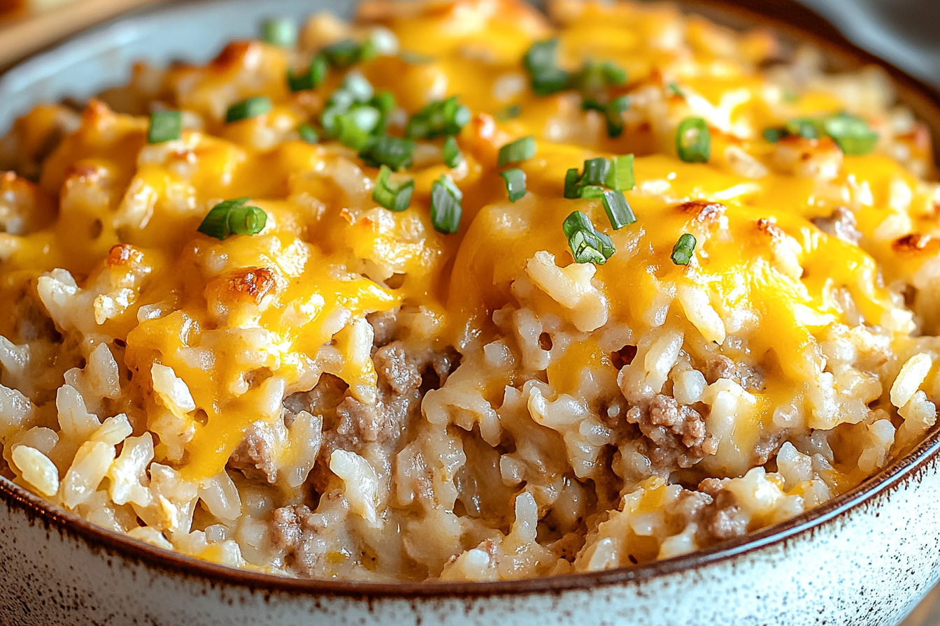 Cheesy Hamburger Rice Casserole