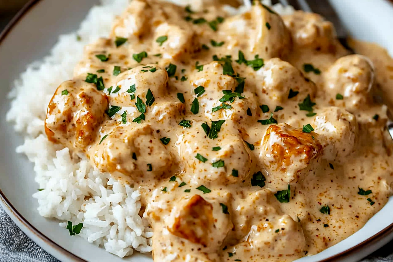 creamy smothered chicken and rice