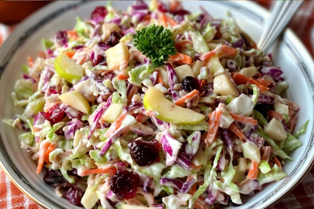 How to Make the Best Apple Cranberry Coleslaw | Fresh, Creamy & Tangy