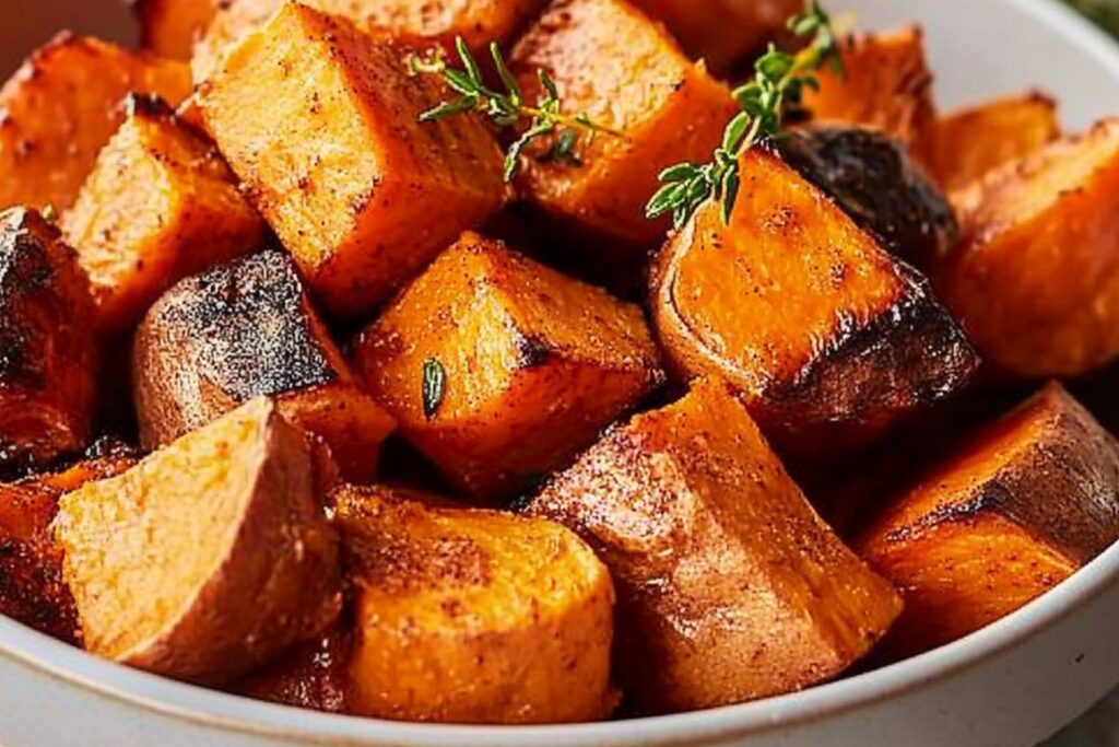 The Best Roasted Sweet Potatoes with Cinnamon & Honey Glaze
