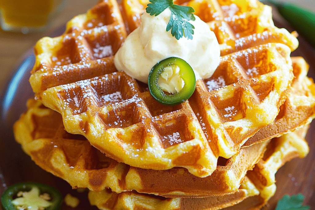 Quick & Delicious Spicy Cheddar Jalapeño Cornbread Waffles You’ll Love